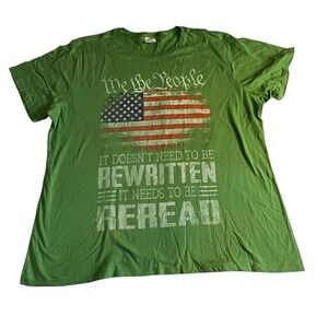 Port & Company We the People Patriotic Graphic T-Shirt Green XXL Womens